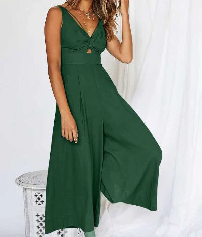 Jumpsuit V-hals Elegant Jurk Model voor Vrouw - Mode Vibes