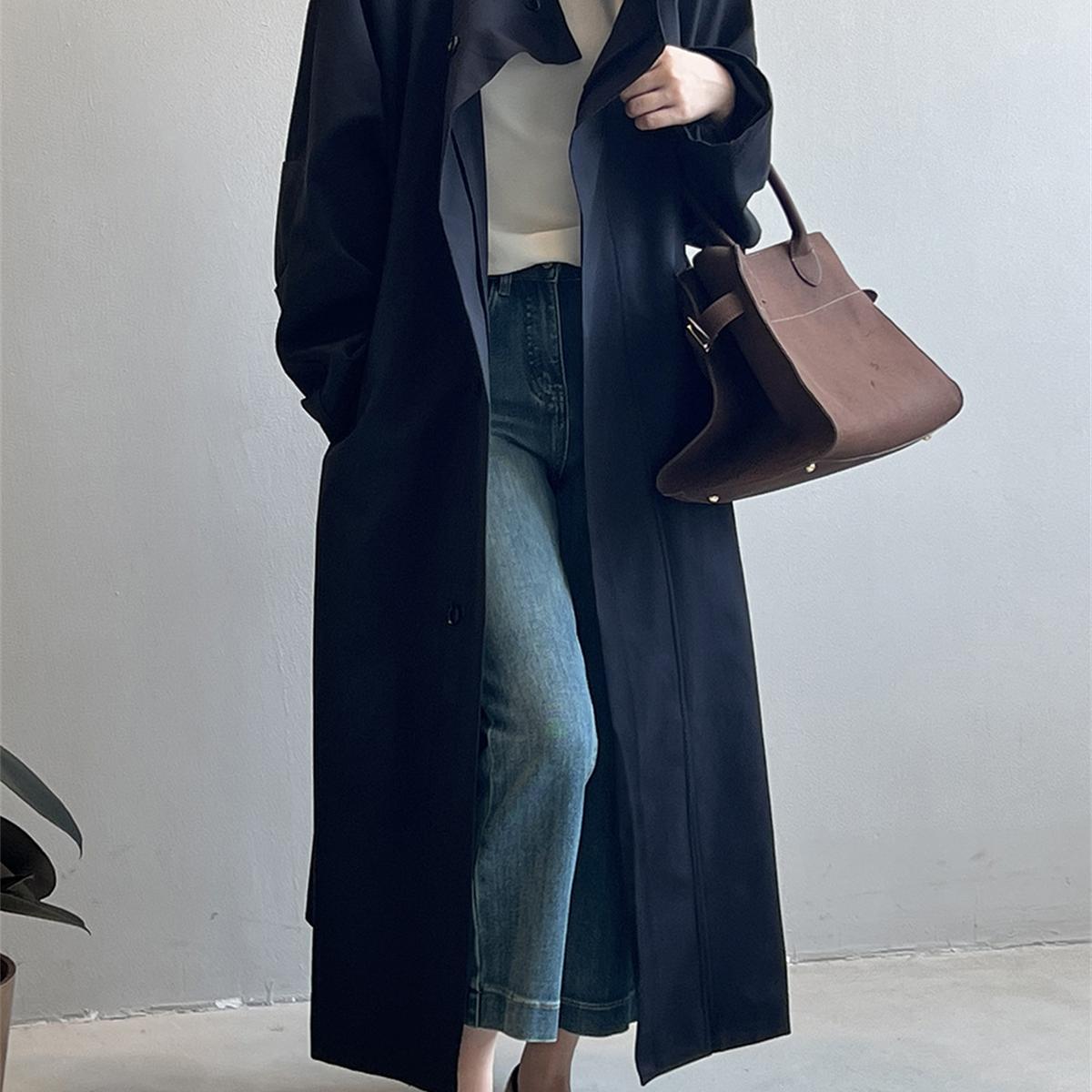Dames Trenchcoat Lange Stijlvolle Jas Koreaanse Stijl
