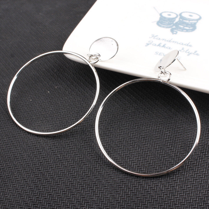Dames Oorbellen Groot Rond met Schijf Detail