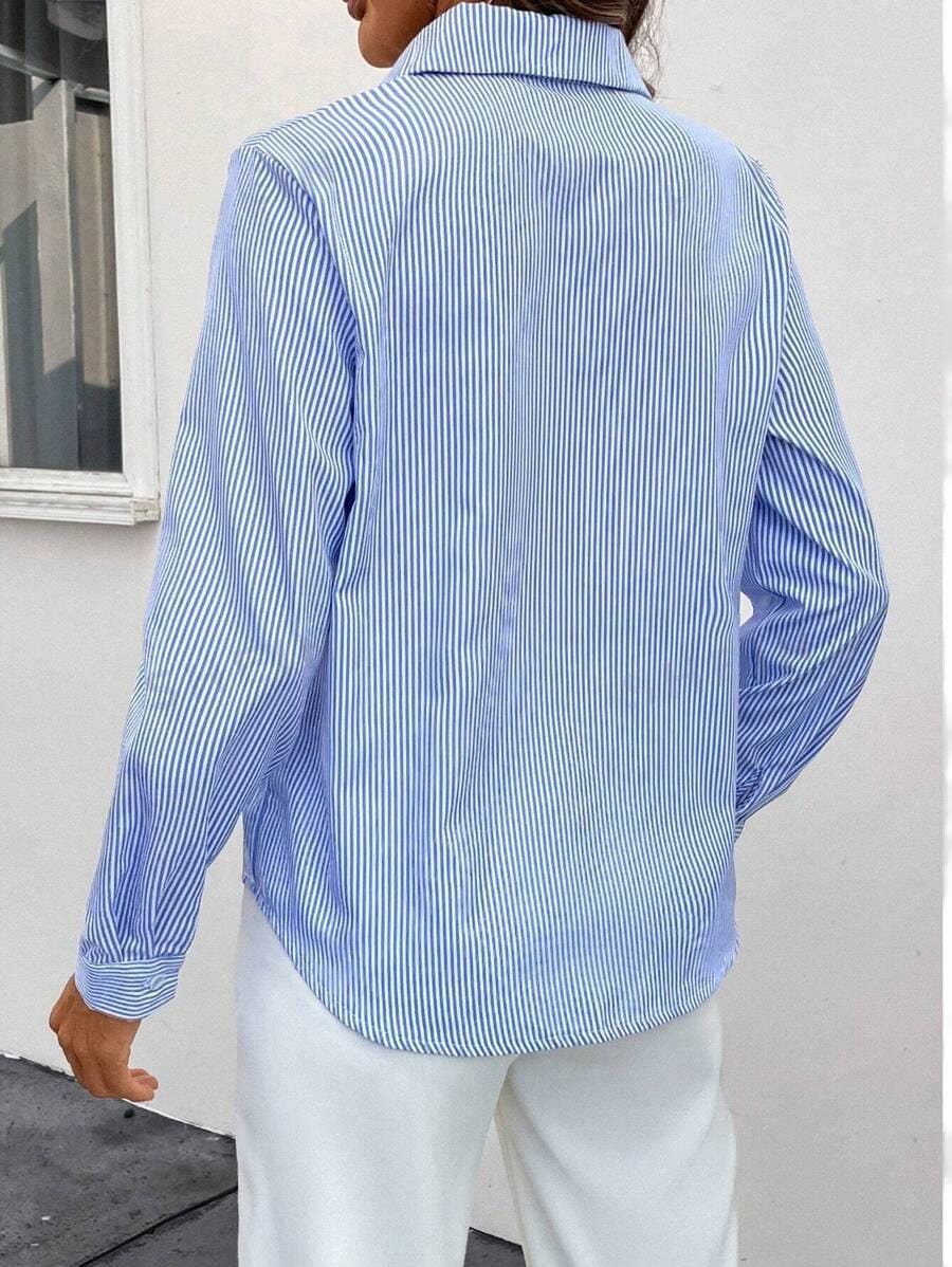 Damesblouse Gestreept Klassieke Stijl Larissa