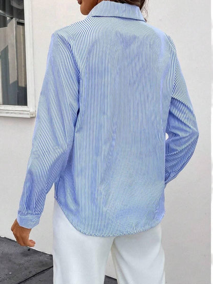 Damesblouse Gestreept Klassieke Stijl Larissa