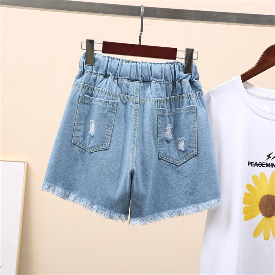 Plus Size Jeans Short Casual Stijlvol Zomerbroek