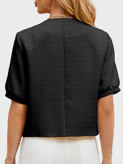Dames Cropped Jasje Tweed Elegant