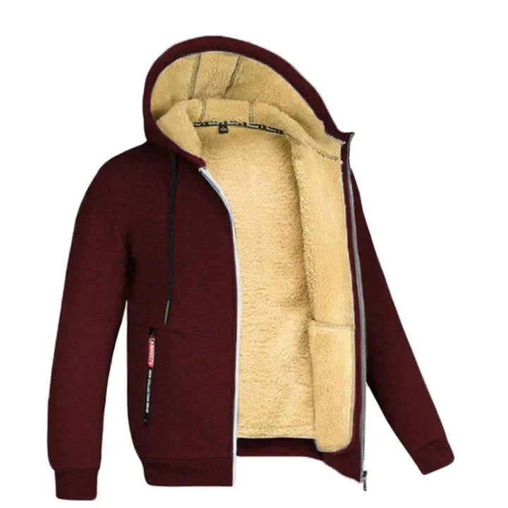 Heren Hoodie met Rits – Fleece Binnenvoering