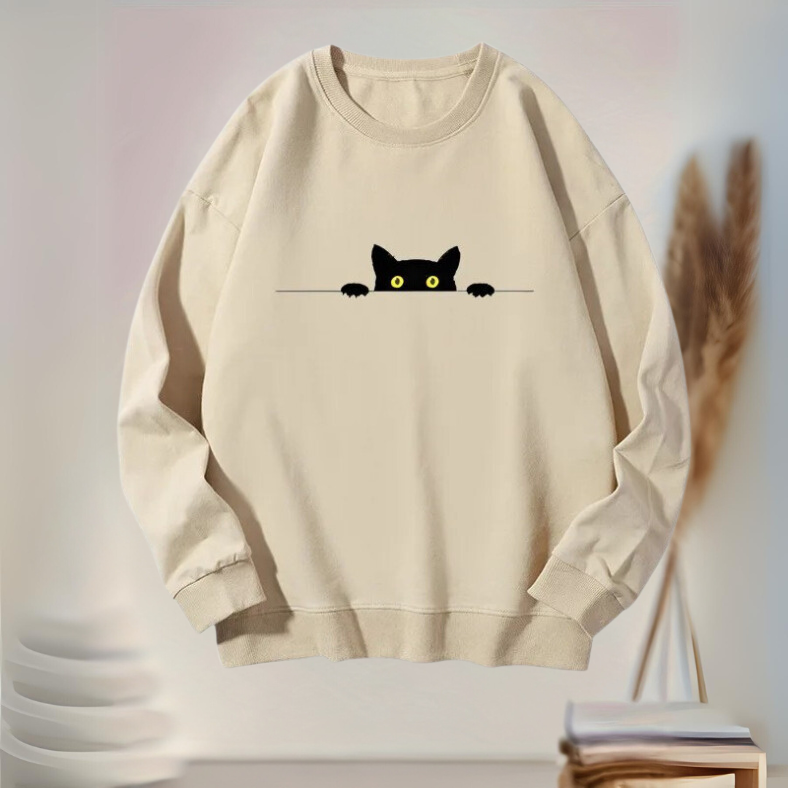 Katten Sweater Speels Katoen Comfortabel - Mode Vibes