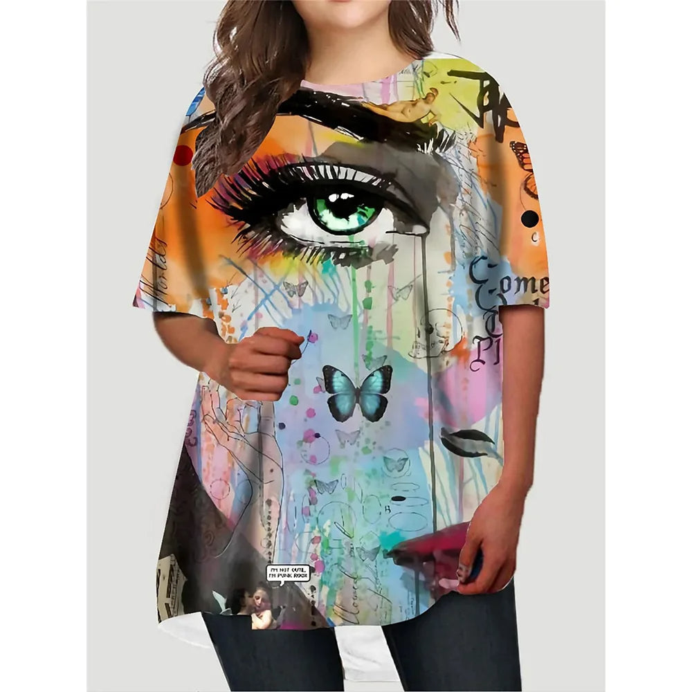 Dames Plus-Size T-Shirt Casual Stijlvol Mode