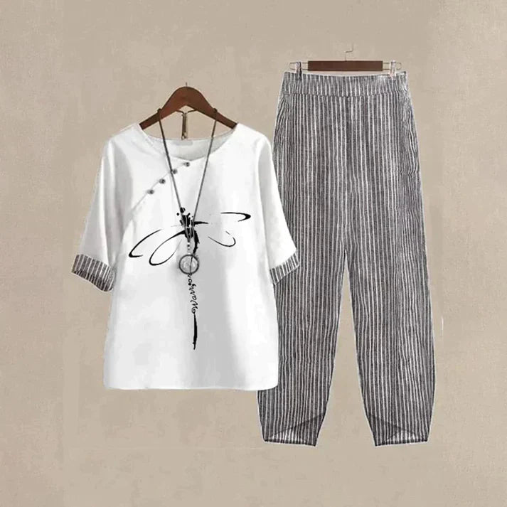 Vrouwelijke Tweedelige Casual Kledingset - Mode Vibes