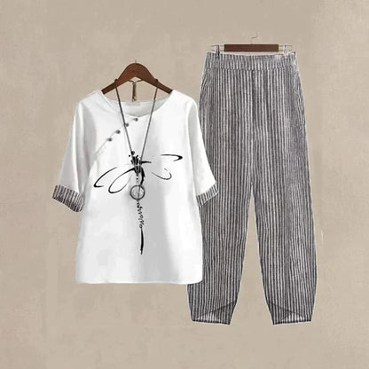 Vrouwelijke Tweedelige Casual Kledingset - Mode Vibes