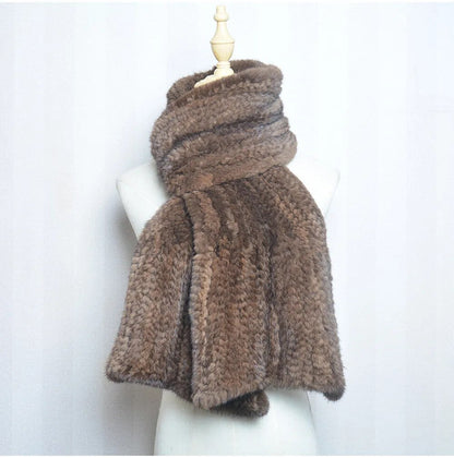 Gebreide Sjaal Warm en Stijlvol Nertsbont Look
