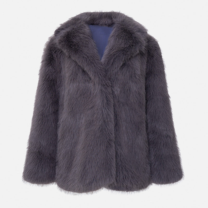 Dames Faux Fur Jas Luxe Stijlvol Elegante Uiterlijk