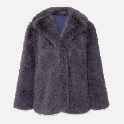 Dames Faux Fur Jas Luxe Stijlvol Elegante Uiterlijk