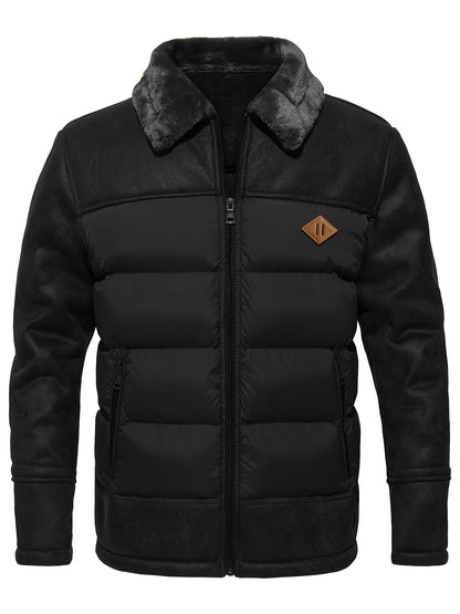 Warme Fleece Jas voor Heren Zwart Winterjas - Mode Vibes