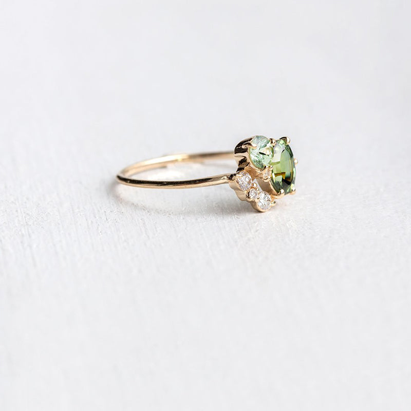 Peridot Ring met Zirkonia Natuursteen Sieraden
