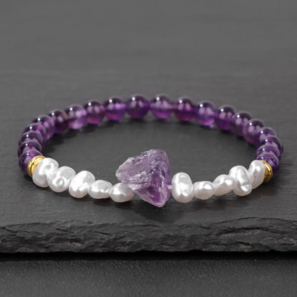 Kristallen Armband met Natuurlijke Steentjes