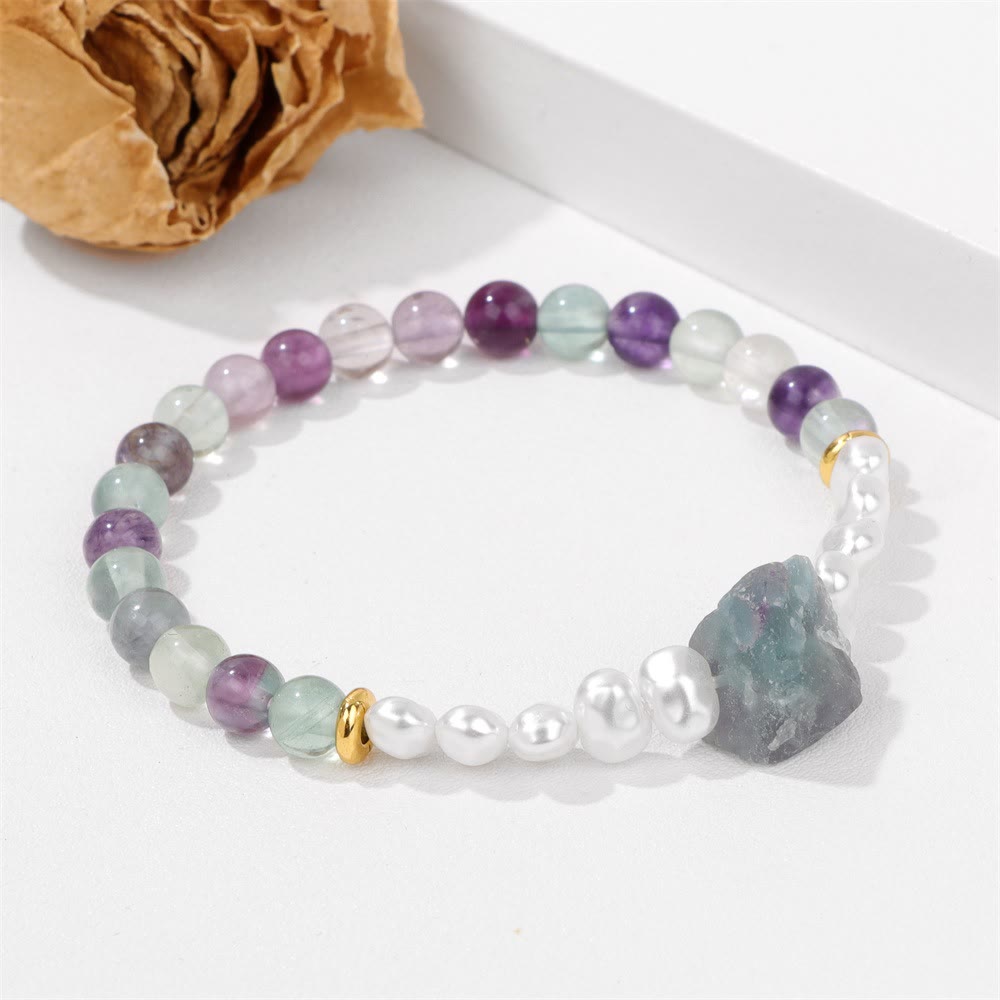 Kristallen Armband met Natuurlijke Steentjes