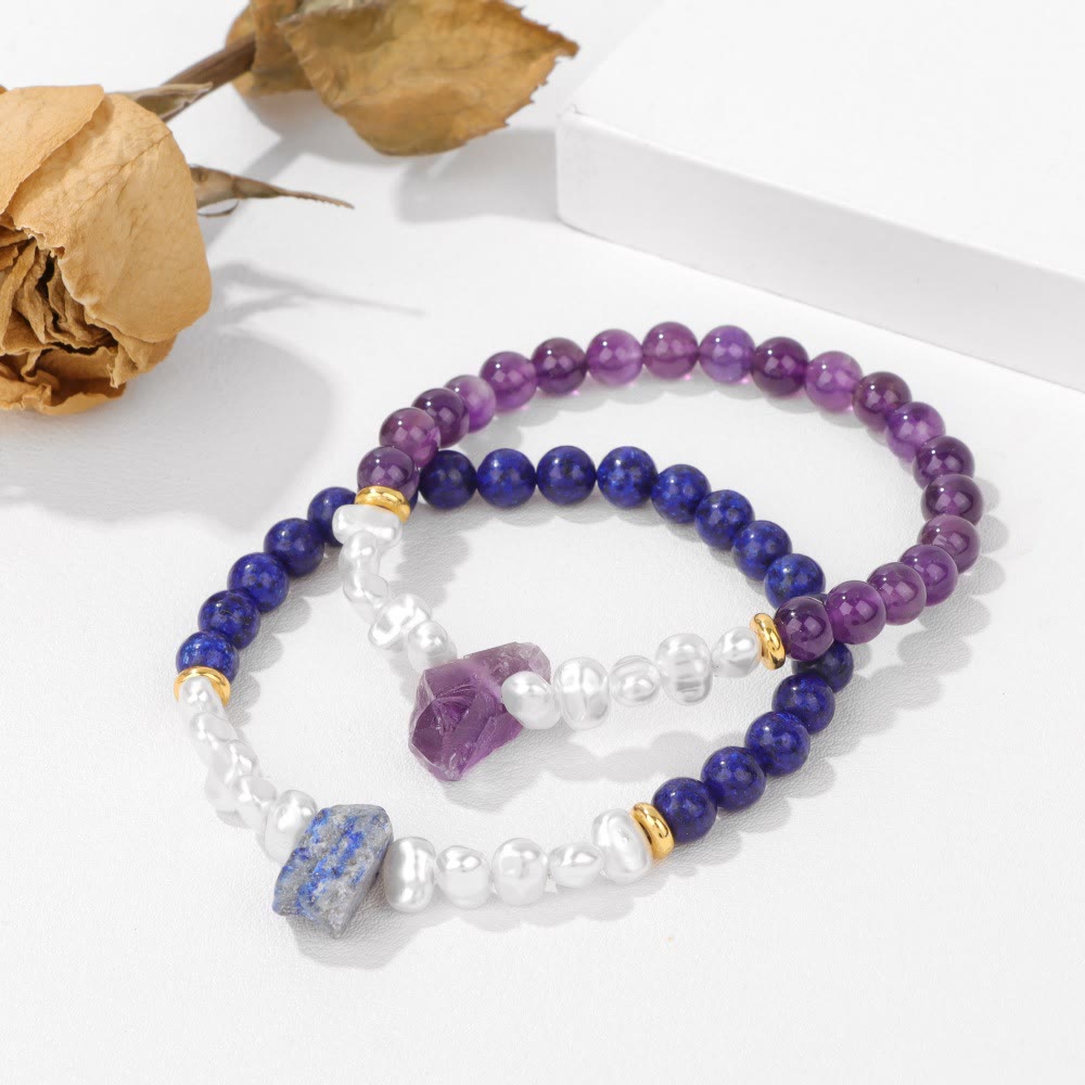 Kristallen Armband met Natuurlijke Steentjes