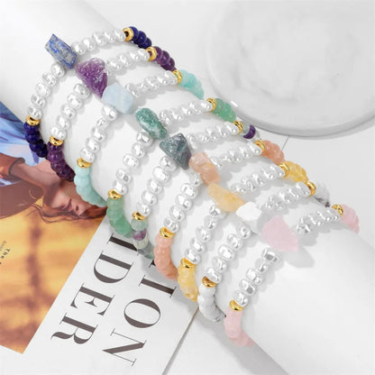 Kristallen Armband met Natuurlijke Steentjes