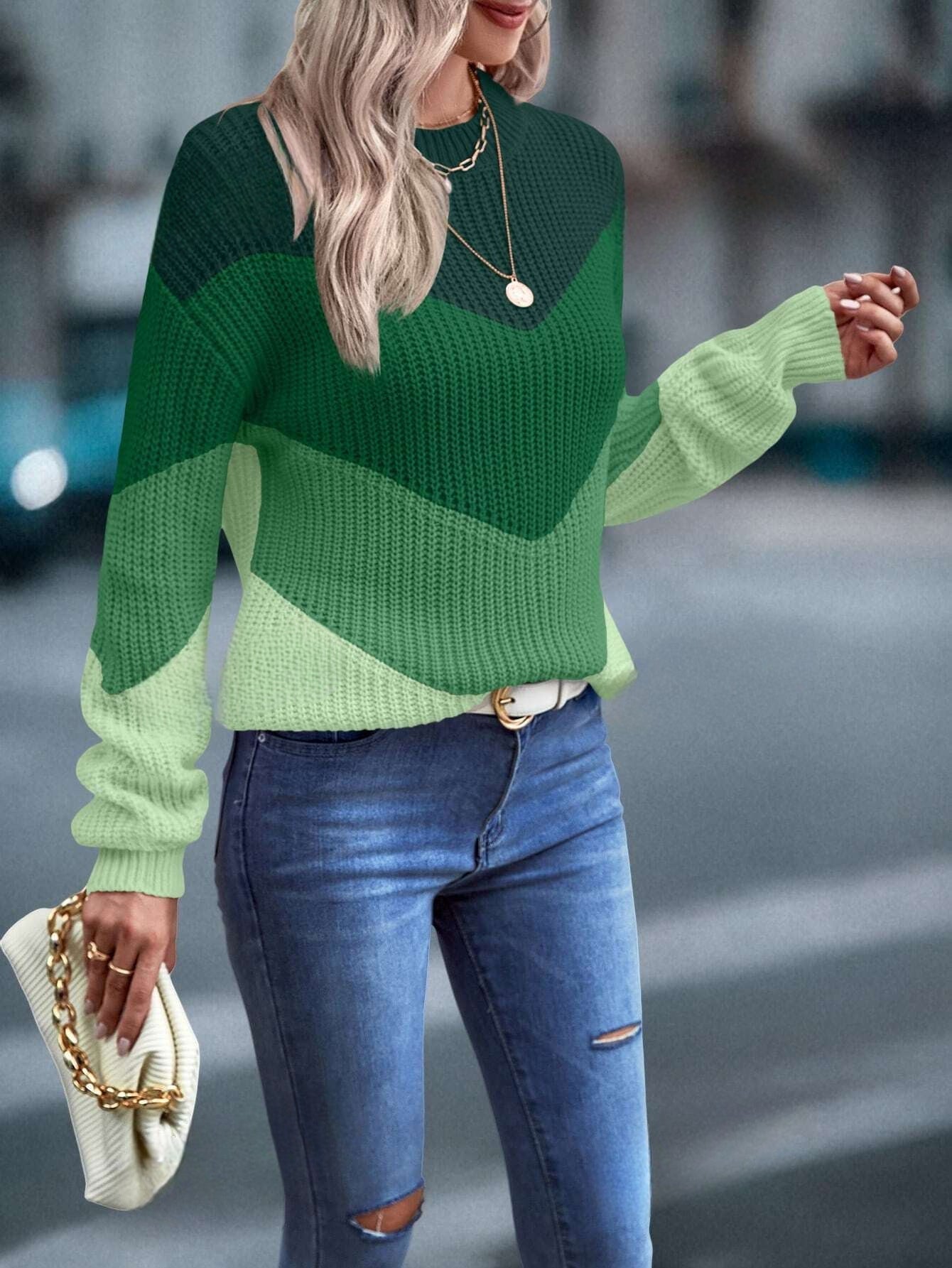 Kleurrijke Crewneck Trui voor Vrouw
