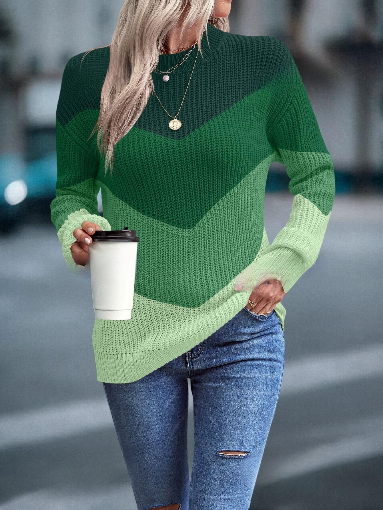 Kleurrijke Crewneck Trui voor Vrouw
