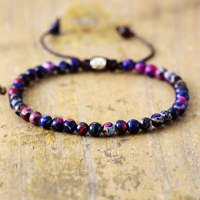 Steenparel Armband Verstelbaar Gevlochten Zilverkleurig - Mode Vibes