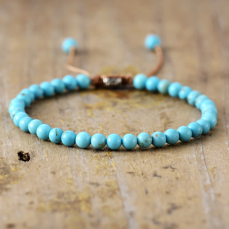 Steenparel Armband Verstelbaar Gevlochten Zilverkleurig