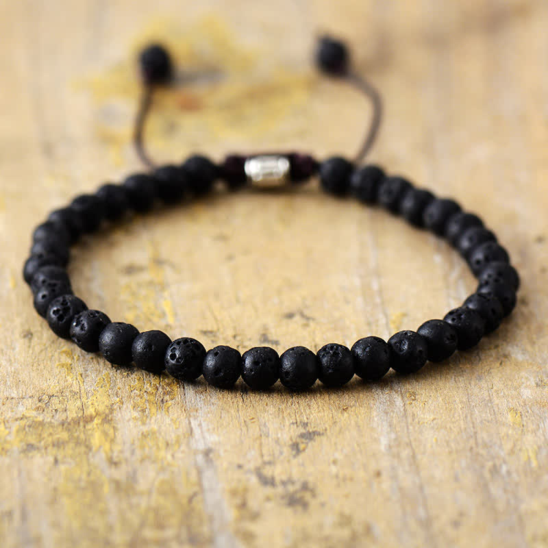 Steenparel Armband Verstelbaar Gevlochten Zilverkleurig