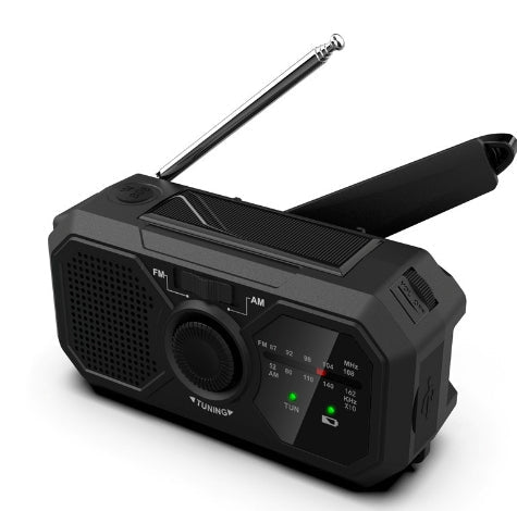 Draagbare Noodradio met Zonnepaneel en Zaklamp