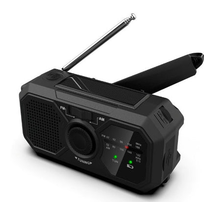 Draagbare Noodradio met Zonnepaneel en Zaklamp