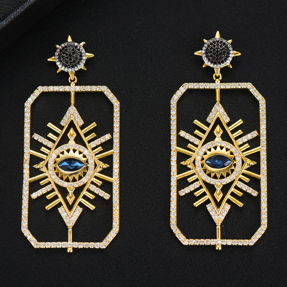 Dames Oorbellen Geometrisch met Oog Details