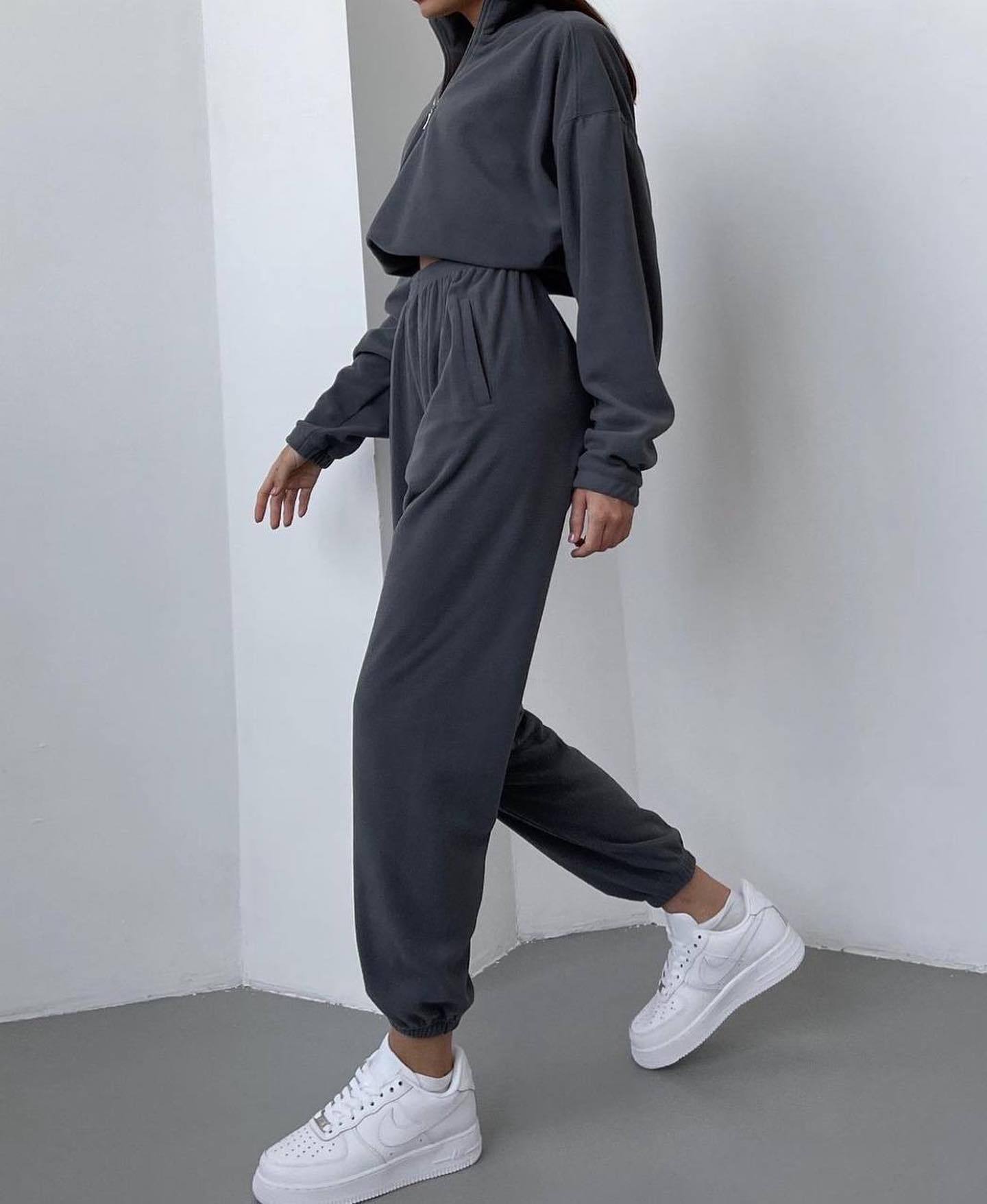 Dames Joggingpak met Hoge Kraag en Rits