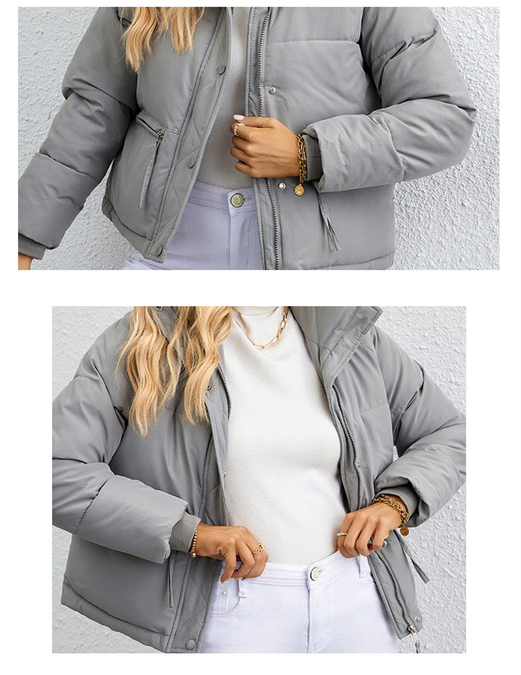Dames Pufferjas Warm Gewatteerd Elegant Donkerblauw