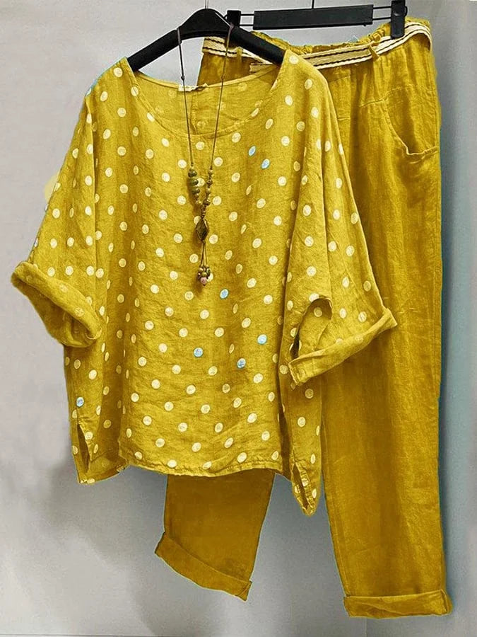 Dames Set met Stippenprint Thessa