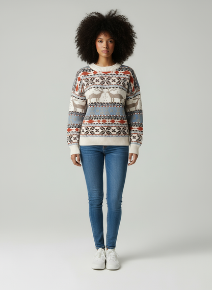Dames Rendier Trui Gebreid Gezellig Feestelijk Winter - Mode Vibes