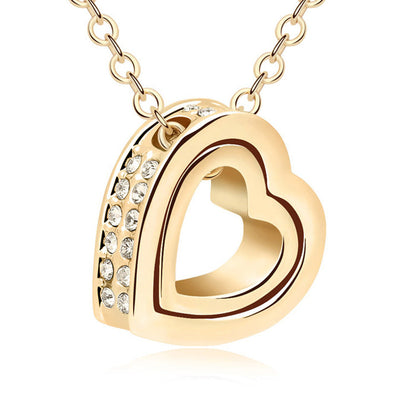 Dames Hart Ketting met Steentjes Trendy Zilverkleurig