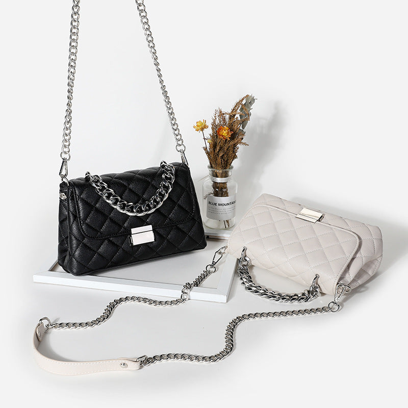 Dames Schoudertas Quilted Patroon Zilveren Ketting - Mode Vibes