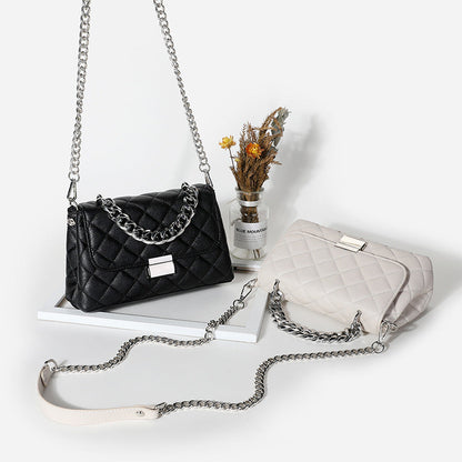 Dames Schoudertas Quilted Patroon Zilveren Ketting - Mode Vibes