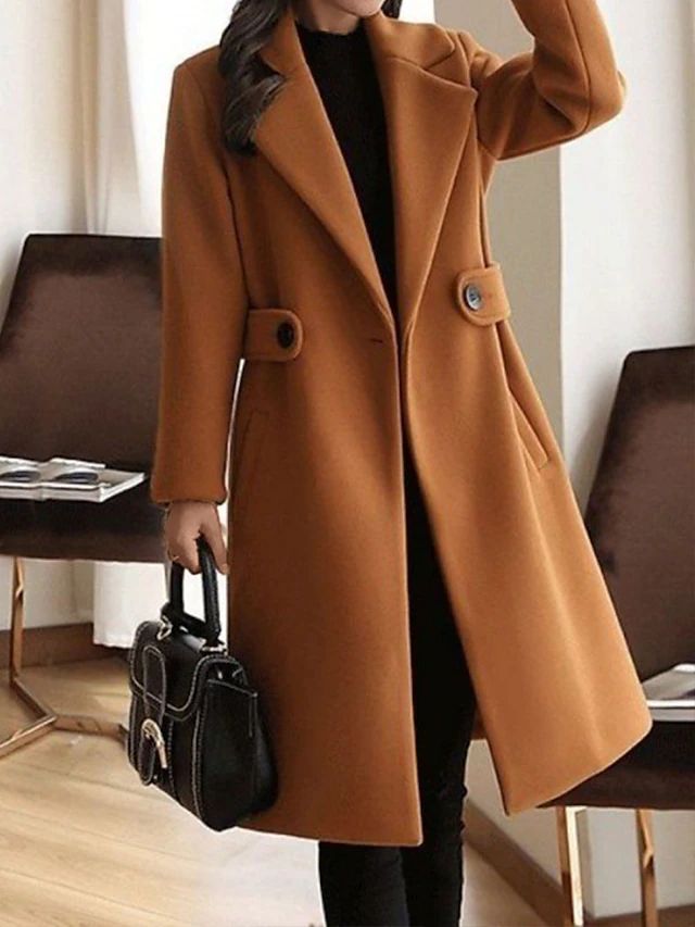 Lange Damesjas Elegante Zijdeachtig Design