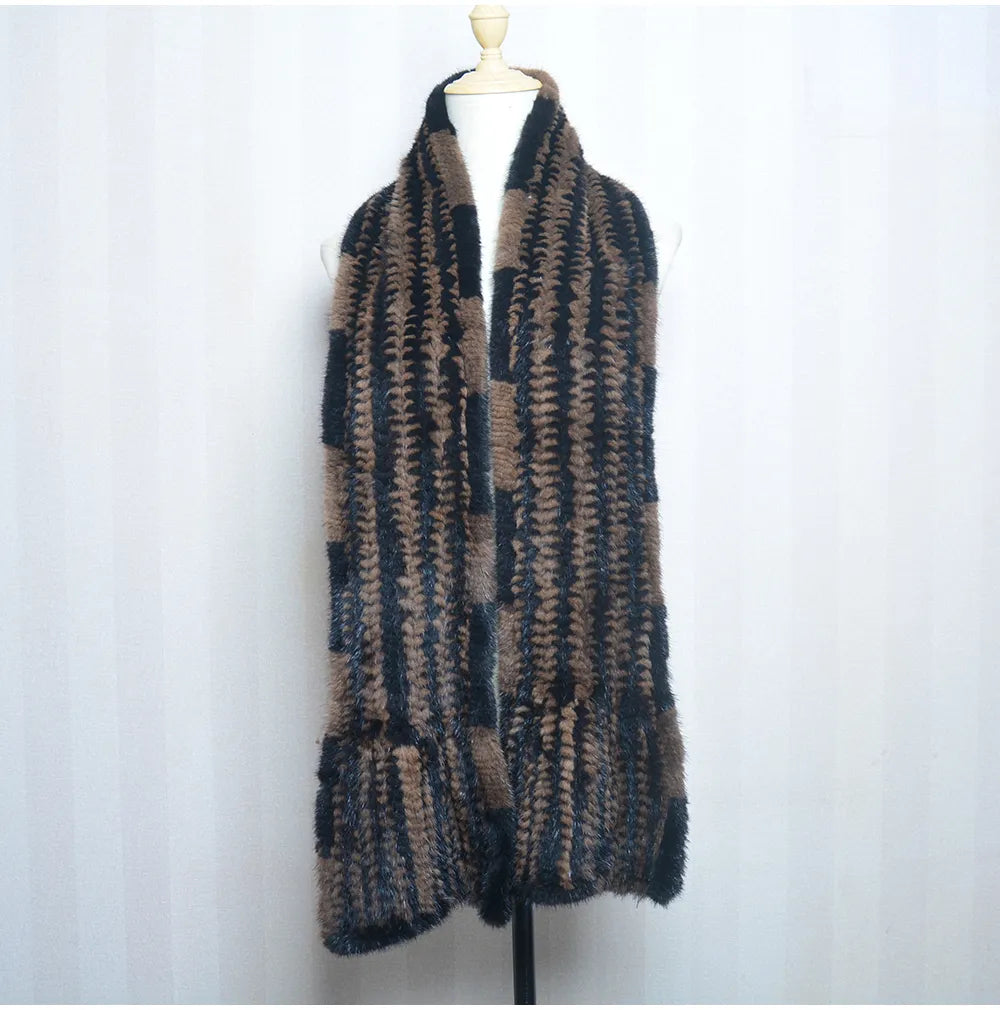 Gebreide Sjaal Warm en Stijlvol Nertsbont Look