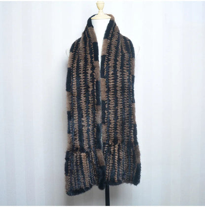 Gebreide Sjaal Warm en Stijlvol Nertsbont Look