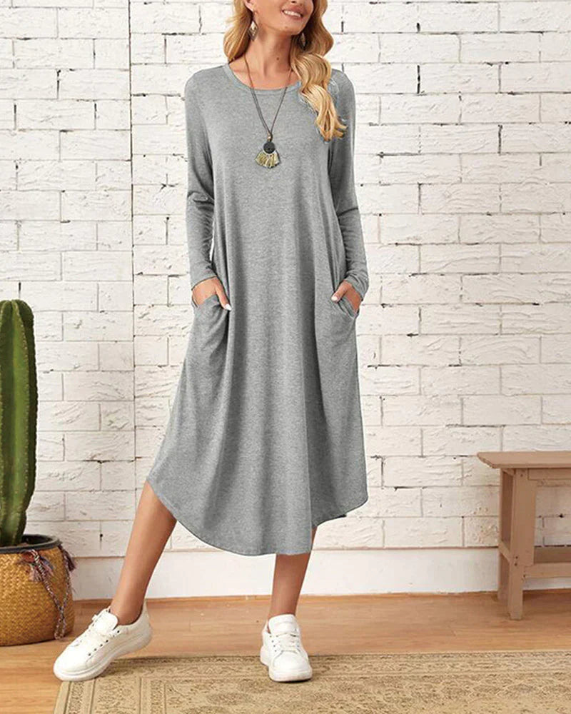 Losse Jurk Lange Mouwen Zomerjurk Vrouw - Mode Vibes