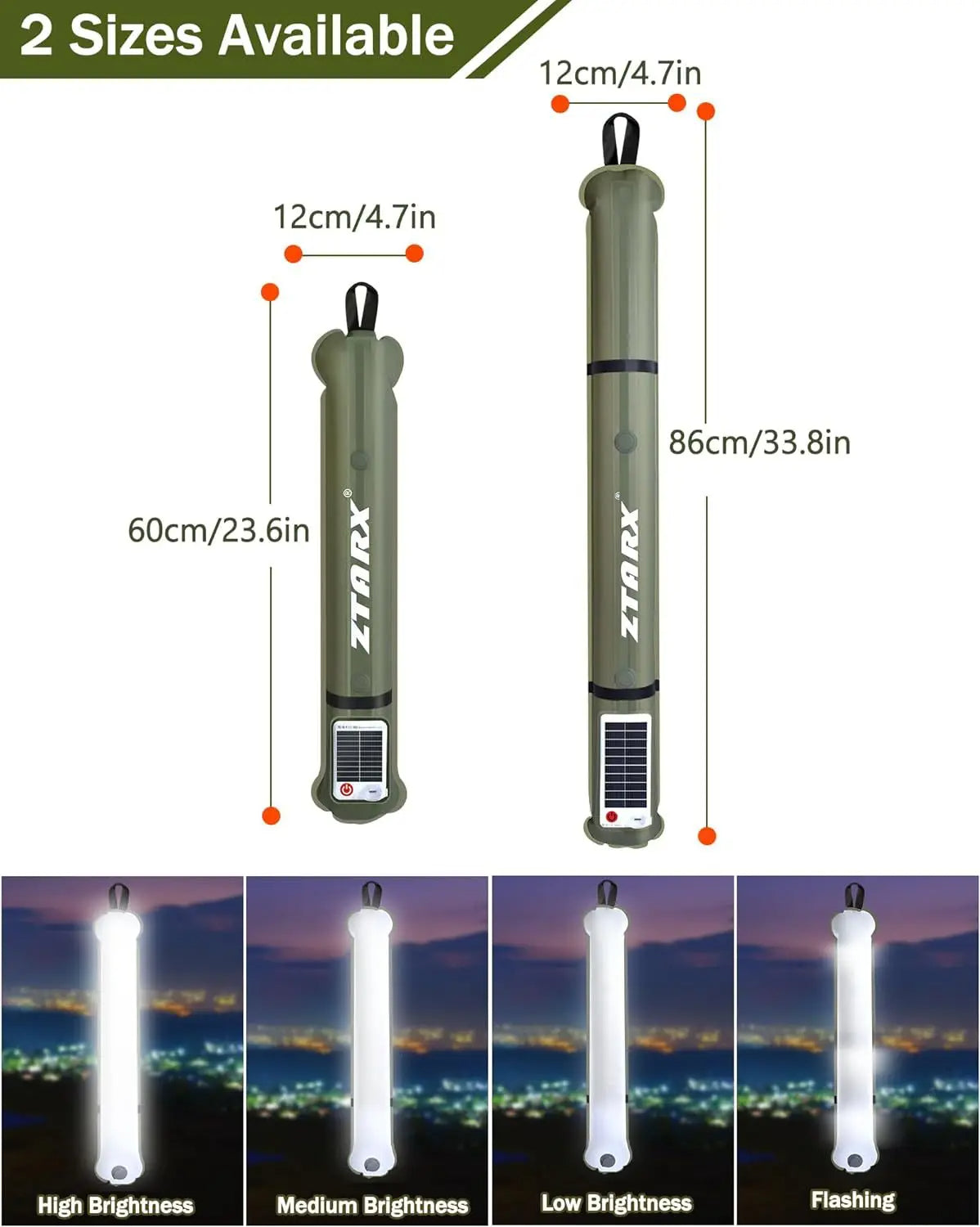 Solar LED Buislamp Opblaasbaar Waterdicht voor Buitengebruik