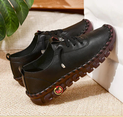 Dames Loafer Comfortabel Plat Leer