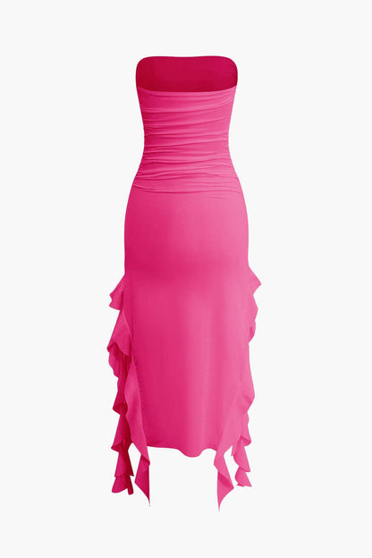 Maxikleed met Volant Vrouwelijk Elegante Jurk