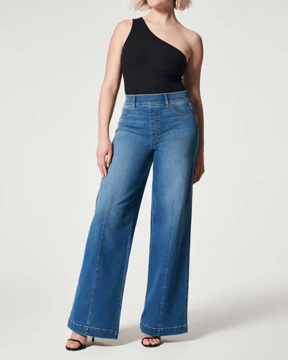 Hoge Taille Wijde Broek Denim Comfortabele Zomerbroek