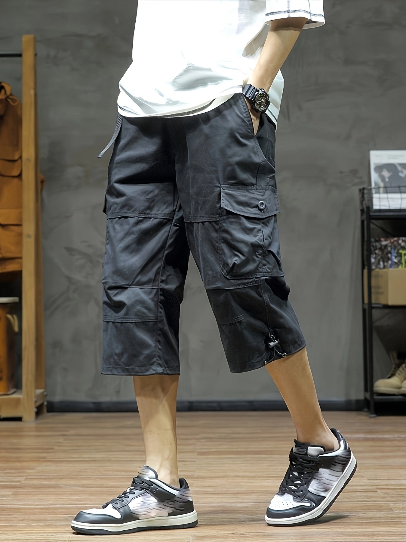 Heren Cargo Broek 3/4 Lengte Comfortabel - Mode Vibes