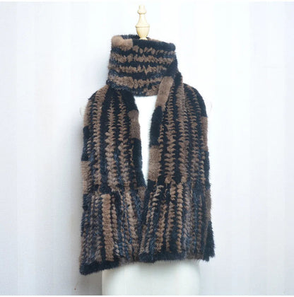 Gebreide Sjaal Warm en Stijlvol Nertsbont Look