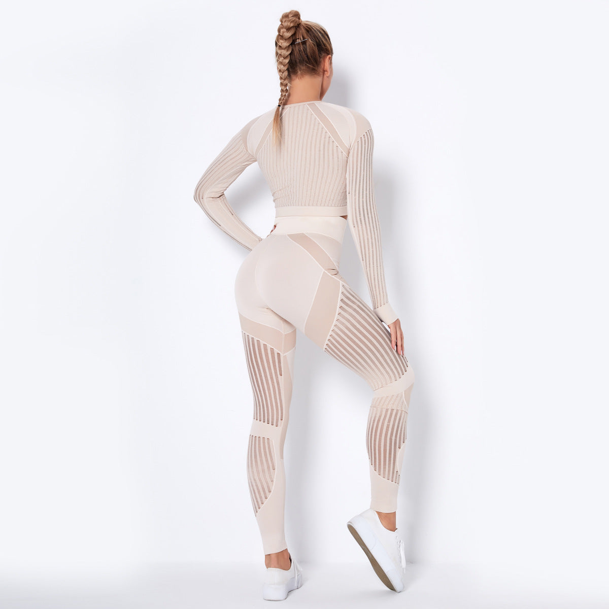 Dames Yoga Set Lange Mouwen Zacht Elastisch