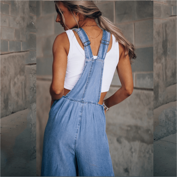 Damen Jumpsuit Blauwe Denim Overall
