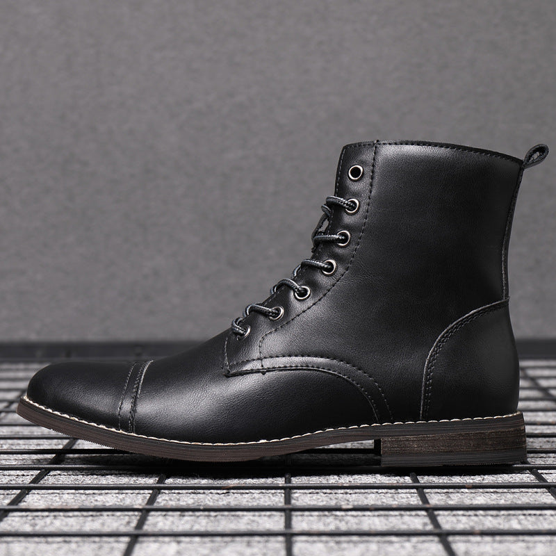 Leren Herenboots met Vetersluiting Klassiek Design