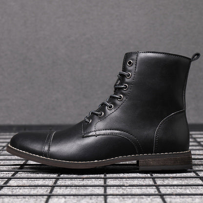 Leren Herenboots met Vetersluiting Klassiek Design